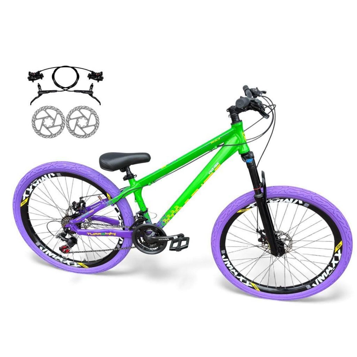 Bicicleta Vikingx Tuff 44 Disc H Aro 26 Susp. Dianteira 21 Marchas - Verde