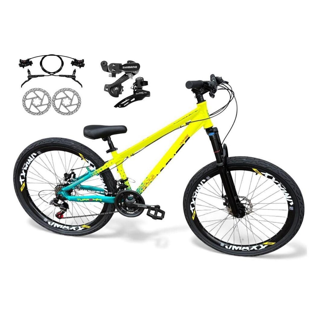 Bicicleta Aro 26 Vikingx Tuff X44 Freeride 21v Câmbios Shimano Aros Vmaxx Freio a Disco Hidráulico