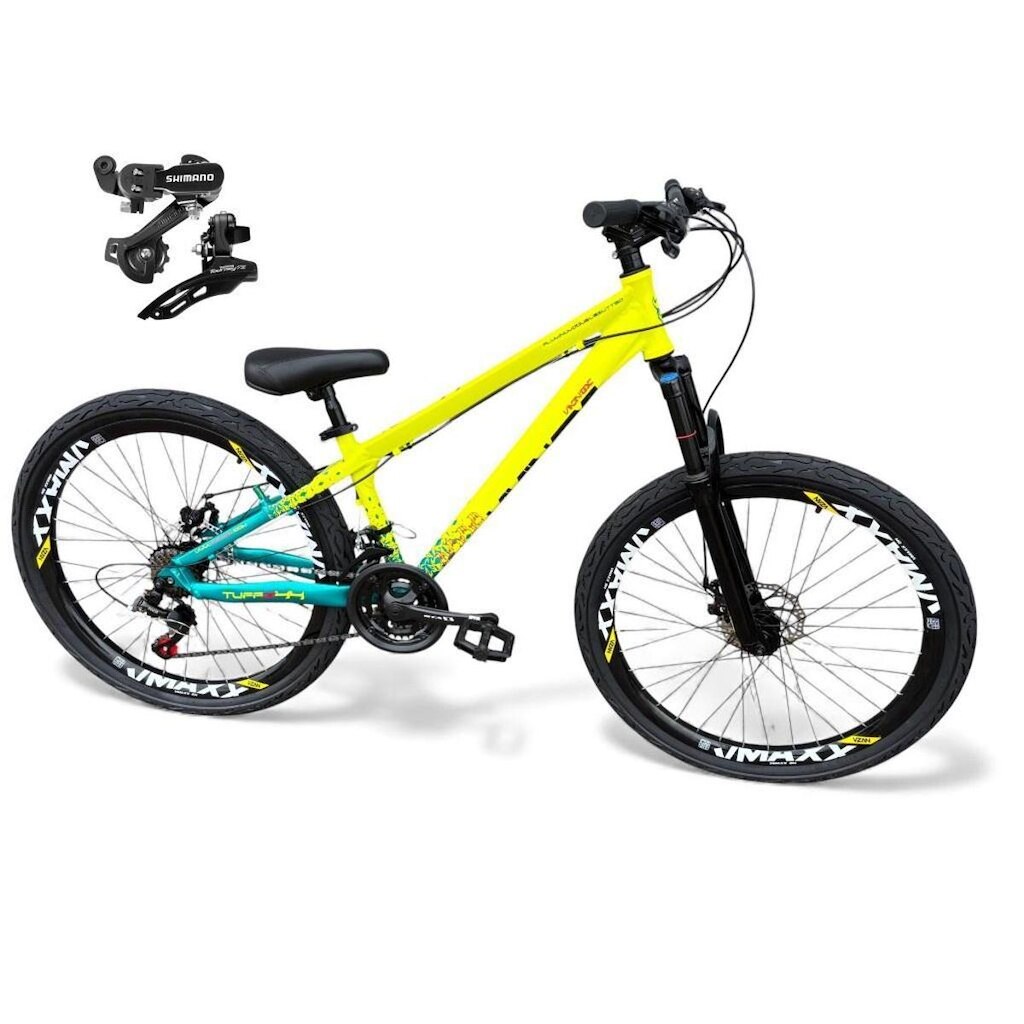 Bicicleta Aro 26 Vikingx Tuff X44 Freeride 21v Câmbios Shimano TZ Aros Vmaxx Freio a Disco