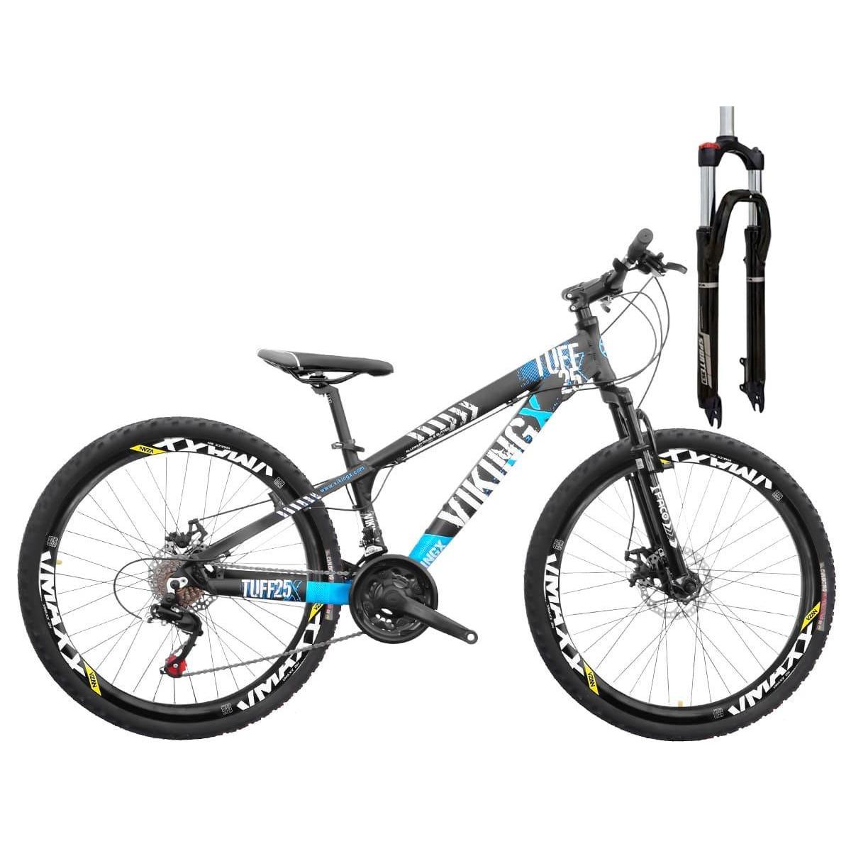 Bicicleta Vikingx Tuff 25 Disc H Aro 26 Susp. Dianteira 27 Marchas - Preto/azul