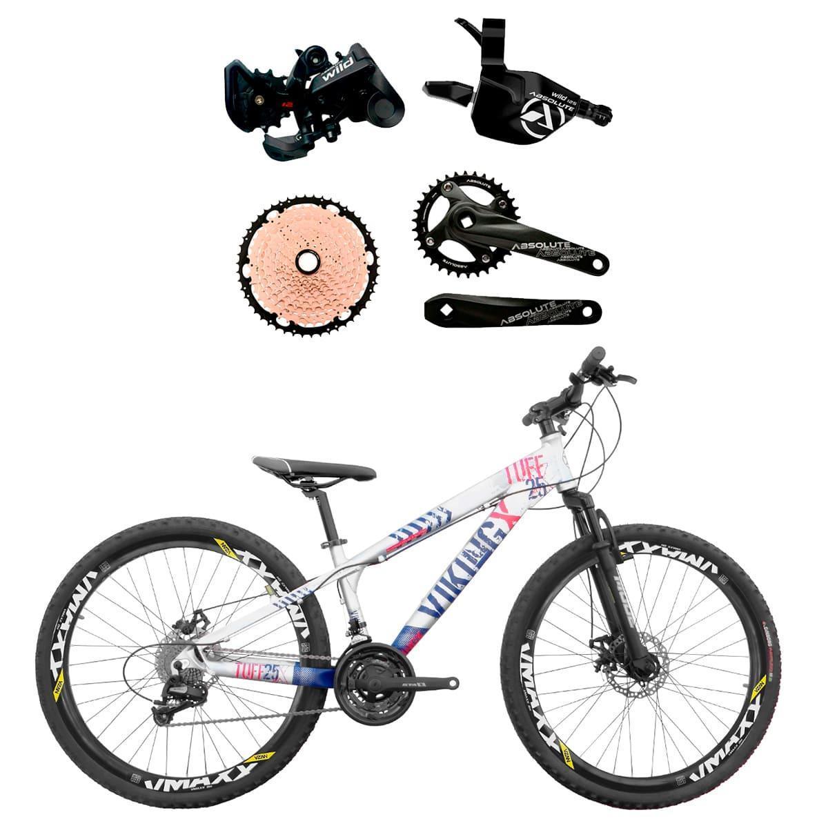 Bicicleta Vikingx Tuff 25 Disc H Aro 26 Susp. Dianteira 12 Marchas - Verde/preto