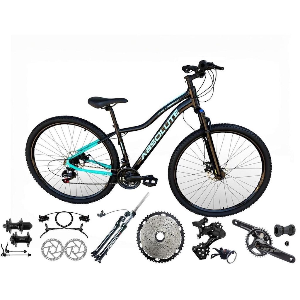 Bicicleta Aro 29 Absolute Hera 12v Garfo Trava no Guidão K7 Hollowtech Freios a Disco Hidráulico