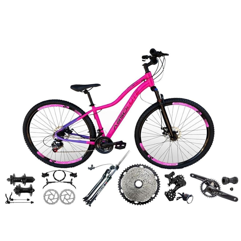 Bicicleta Aro 29 Absolute Hera 12v K7 Garfo Trava no Guidão Hollowtech Freios a Disco Hidráulico