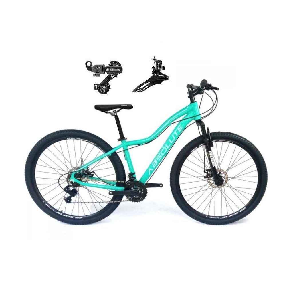 Bicicleta aro 29 Absolute Hera Alumínio 21 Marchas Câmbios Shimano Freio a Disco