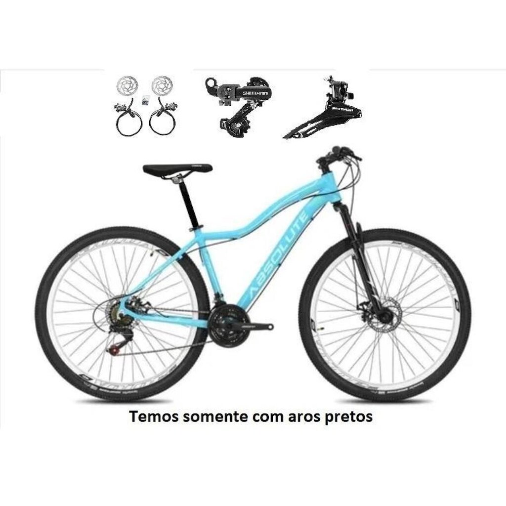 Bicicleta aro 29 Absolute Hera Feminina 24v Câmbios Shimano Freios Hidráulicos Garfo com Suspensão
