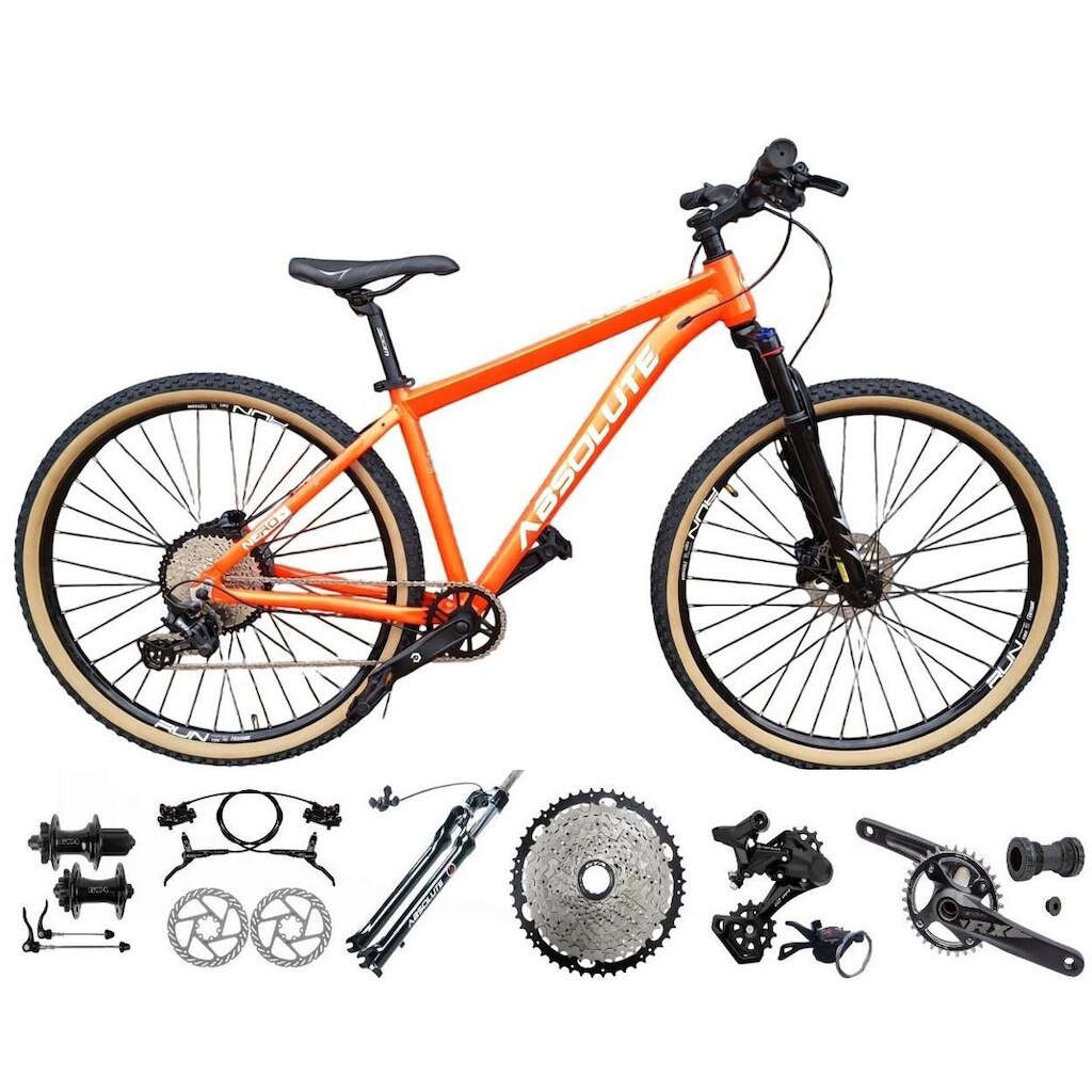 Bicicleta Aro 29 Absolute Nero 5 12v Garfo Trava no Guidão K7 Freio Hidráulico Pneu com Faixa