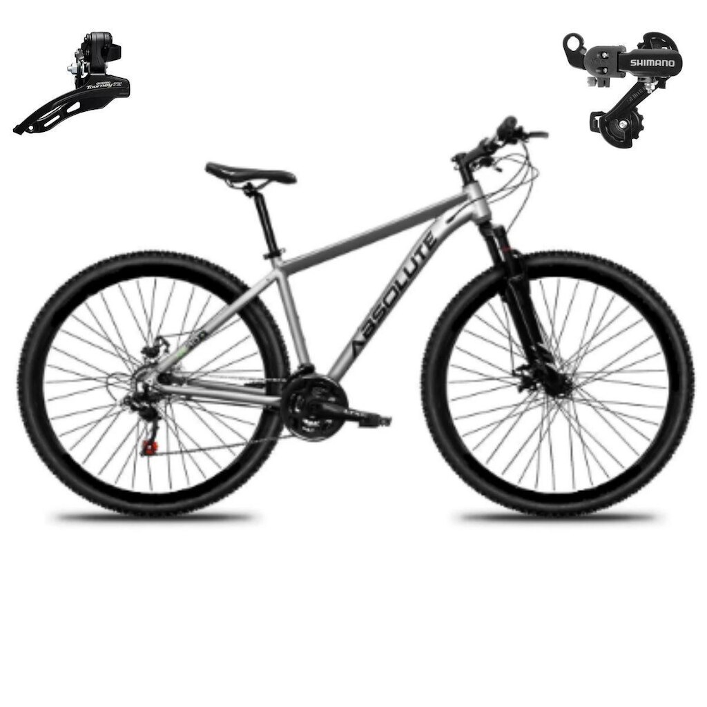 Bicicleta Aro 29 Absolute Nero 5 21 Marchas Mtb Indexada Alumínio Suspensão 80mm Cambios Shimano