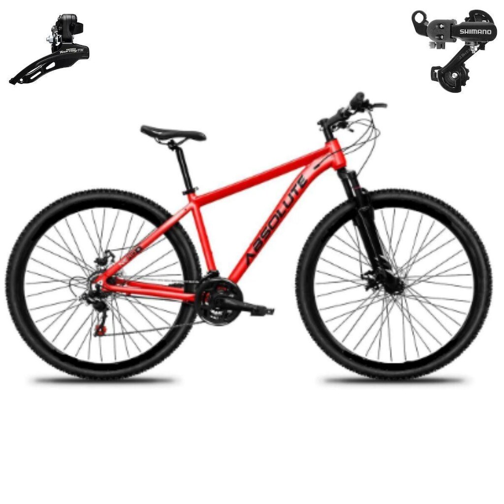 Bicicleta Aro 29 Absolute Nero 5 21 Marchas Mtb Indexada Alumínio Suspensão 80mm Cambios Shimano