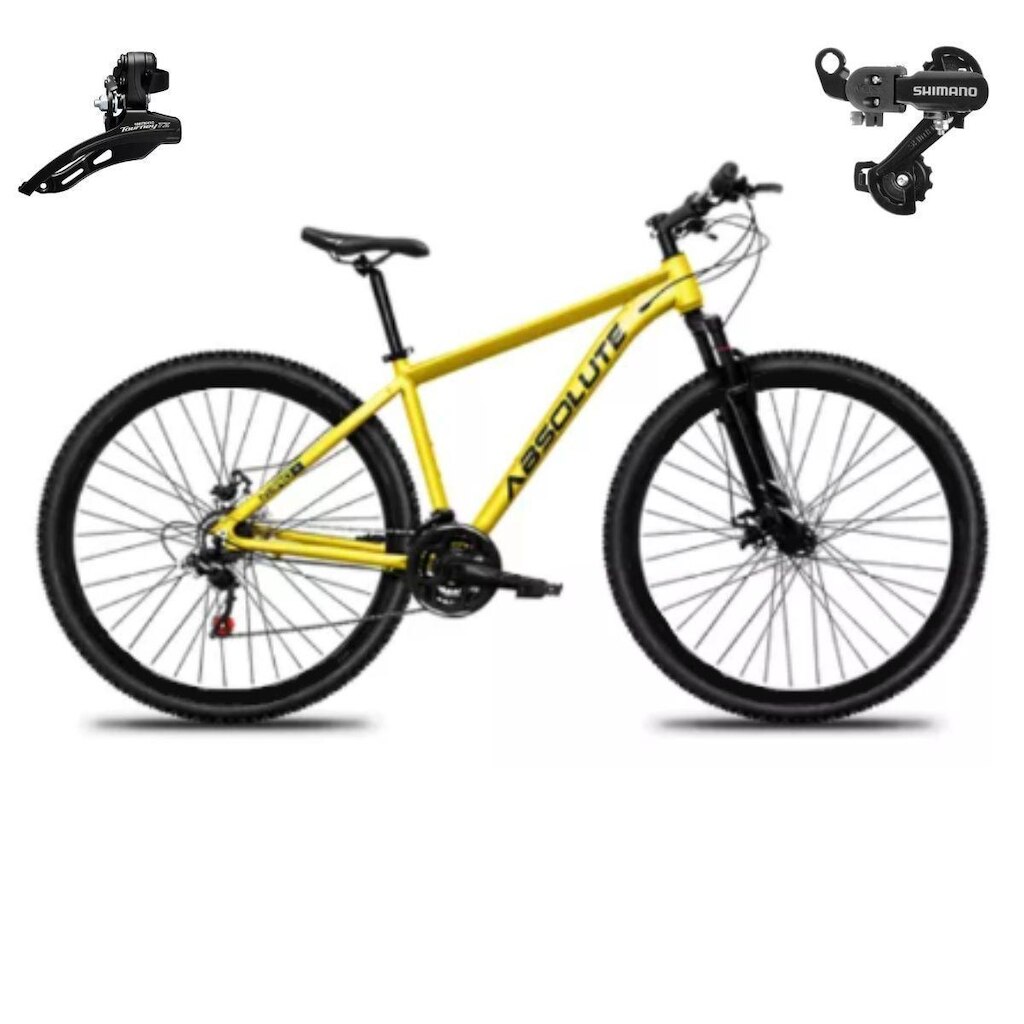 Bicicleta Aro 29 Absolute Nero 5 21 Marchas Mtb Indexada Alumínio Suspensão 80mm Cambios Shimano