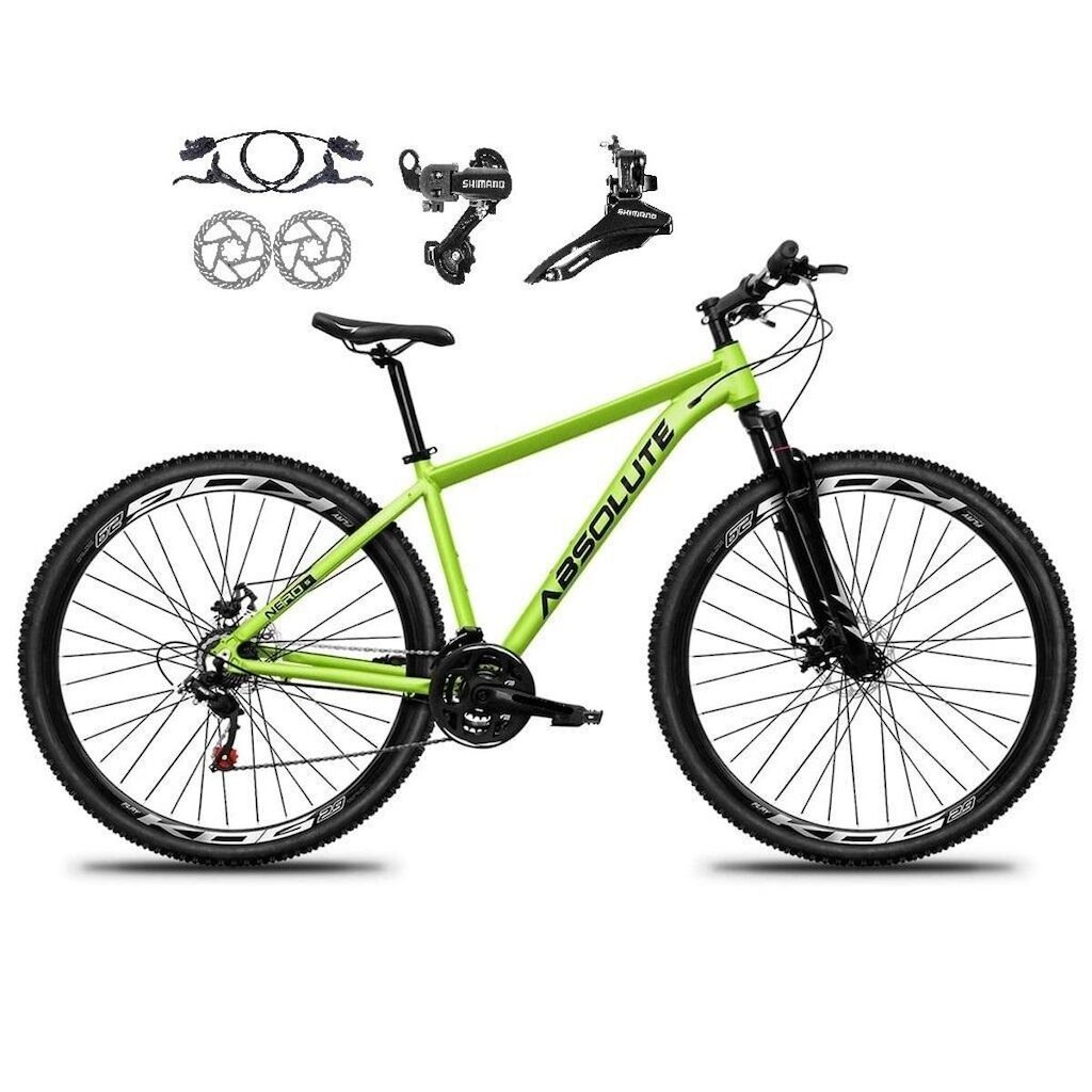 Bicicleta Aro 29 Absolute Nero 5 21v Câmbios Shimano Tz Freio a Disco Hidráulico Suspensão Diant.
