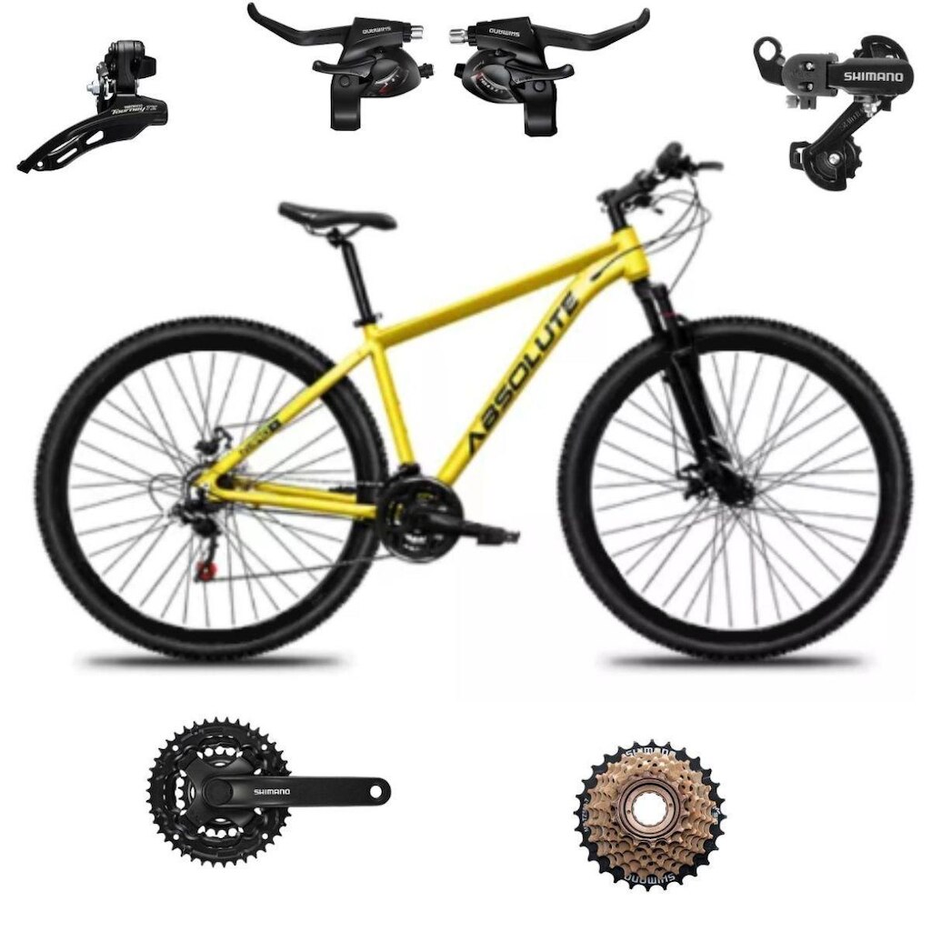 Bicicleta Aro 29 Absolute Nero 5 21v Mtb Indexada Disco Suspensão 80mm Shimano