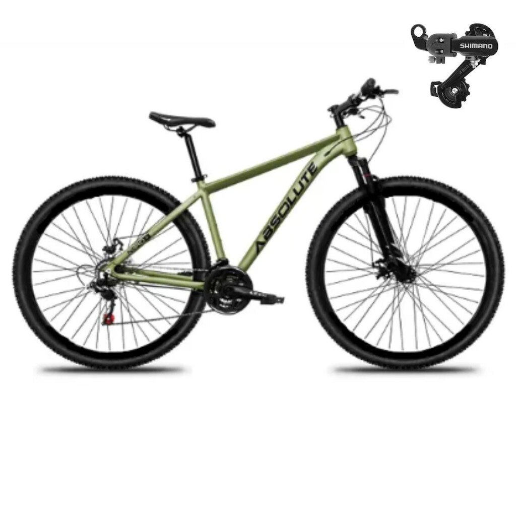 Bicicleta Aro 29 Absolute Nero 5 21V Mtb Indexada Suspensão 80mm Cambio Tras Shimano