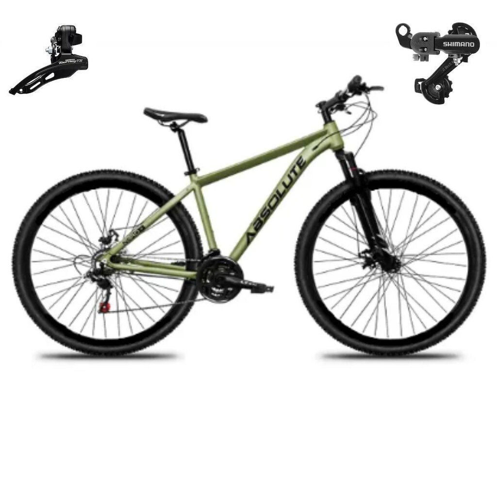 Bicicleta Aro 29 Absolute Nero 5 24 Marchas Mtb Cambios Shimano Suspensão 80mm