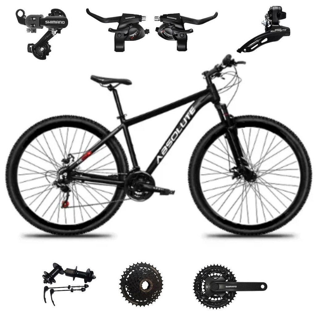 Bicicleta Aro 29 Absolute Nero 5 24v Mtb Indexado Disco Shimano Cubo K7