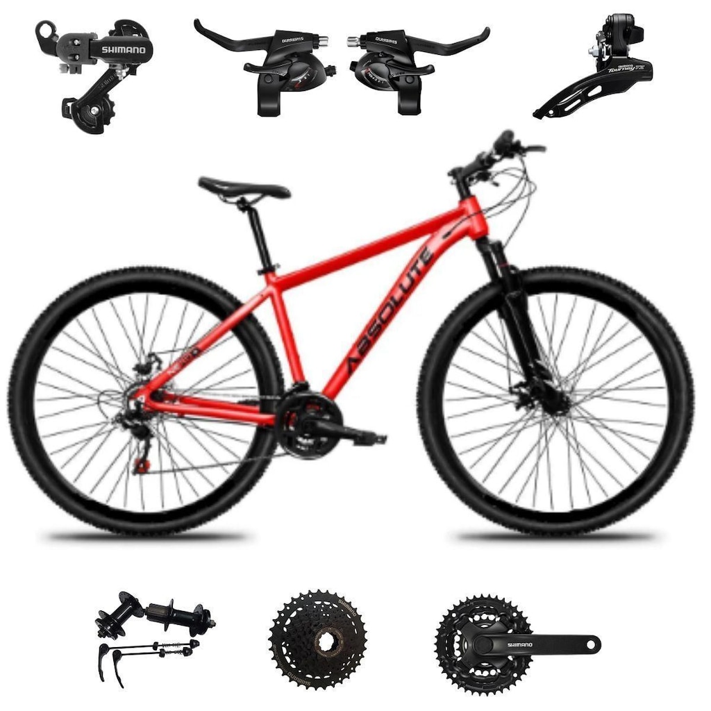 Bicicleta Aro 29 Absolute Nero 5 24v Mtb Indexado Disco Shimano Cubo K7