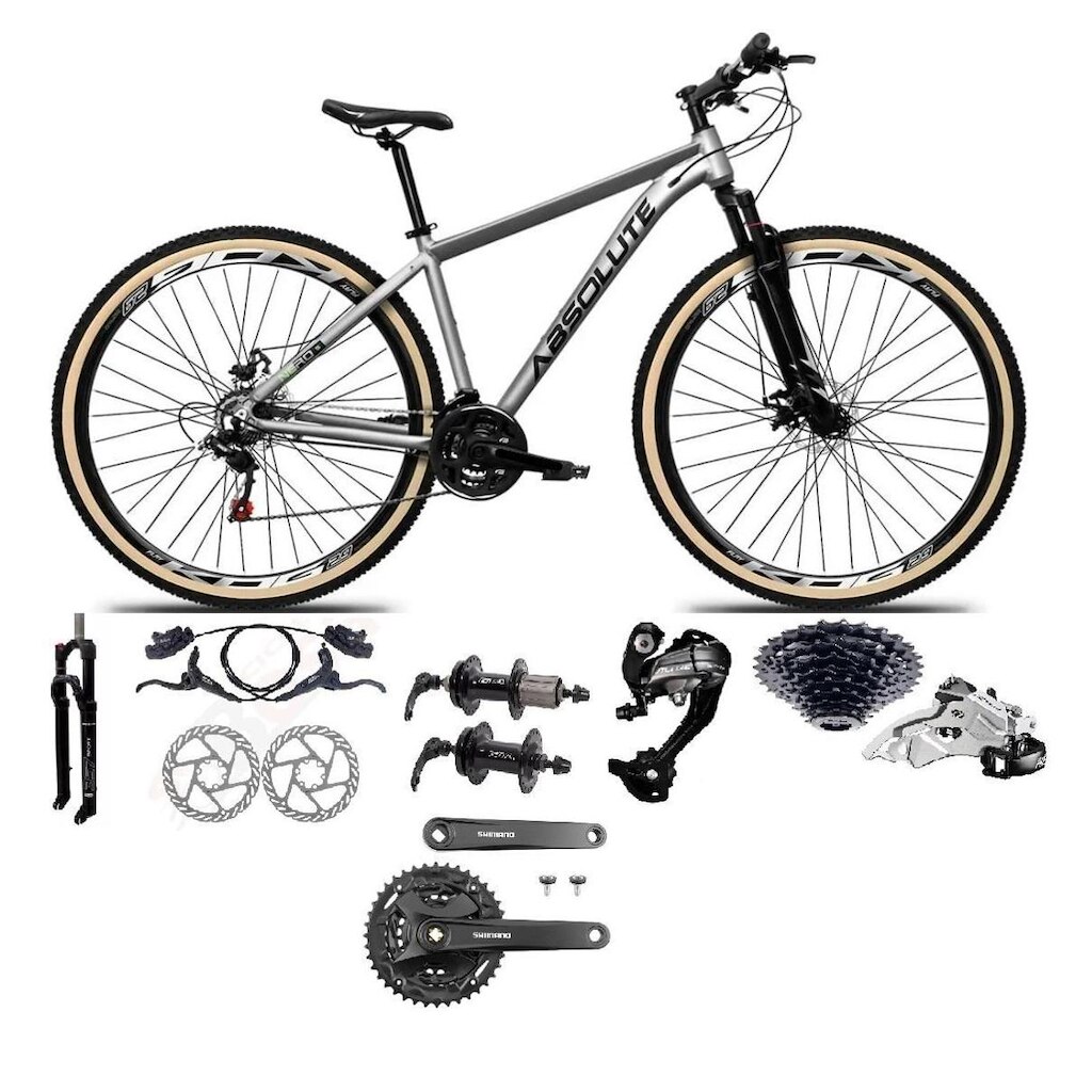 Bicicleta Aro 29 Absolute Nero 5 27v Shimano Altus K7 Pdv Mt101 Freio Hidráulico Trava Pneus Faixa