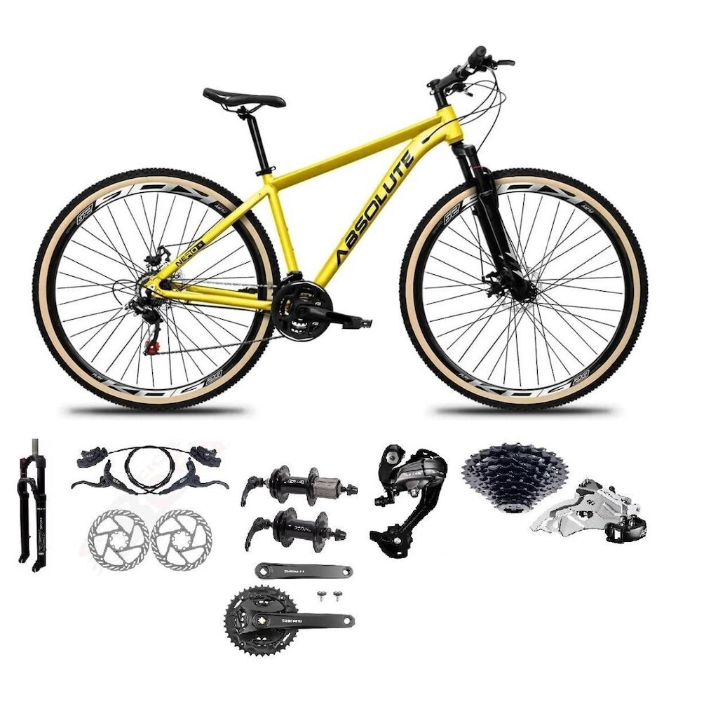 Bicicleta Aro 29 Absolute Nero 5 27v Shimano Altus K7 Pdv Mt101 Freio Hidráulico Trava Pneus Faixa