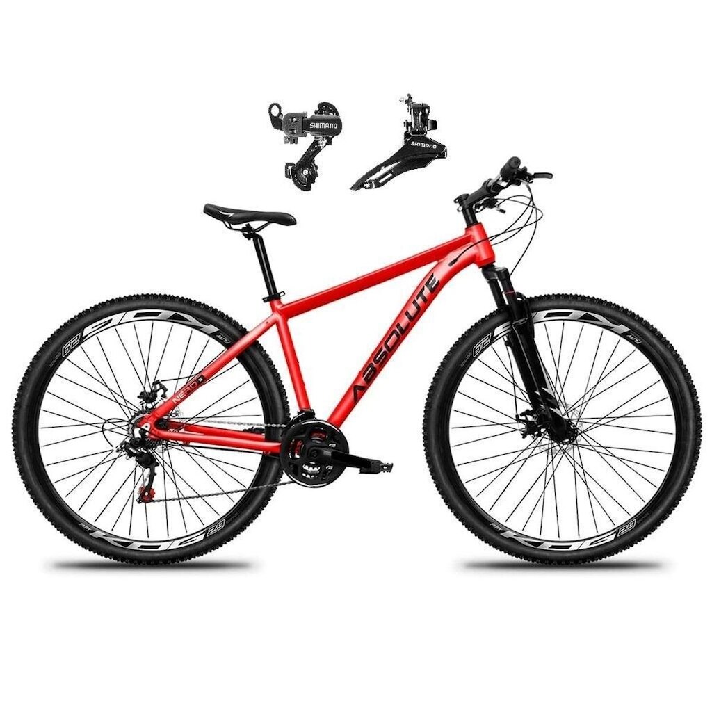 Bicicleta Aro 29 Absolute Nero 5 Alumínio 21v Câmbios Shimano Tz Freio a Disco Suspensão Dianteira