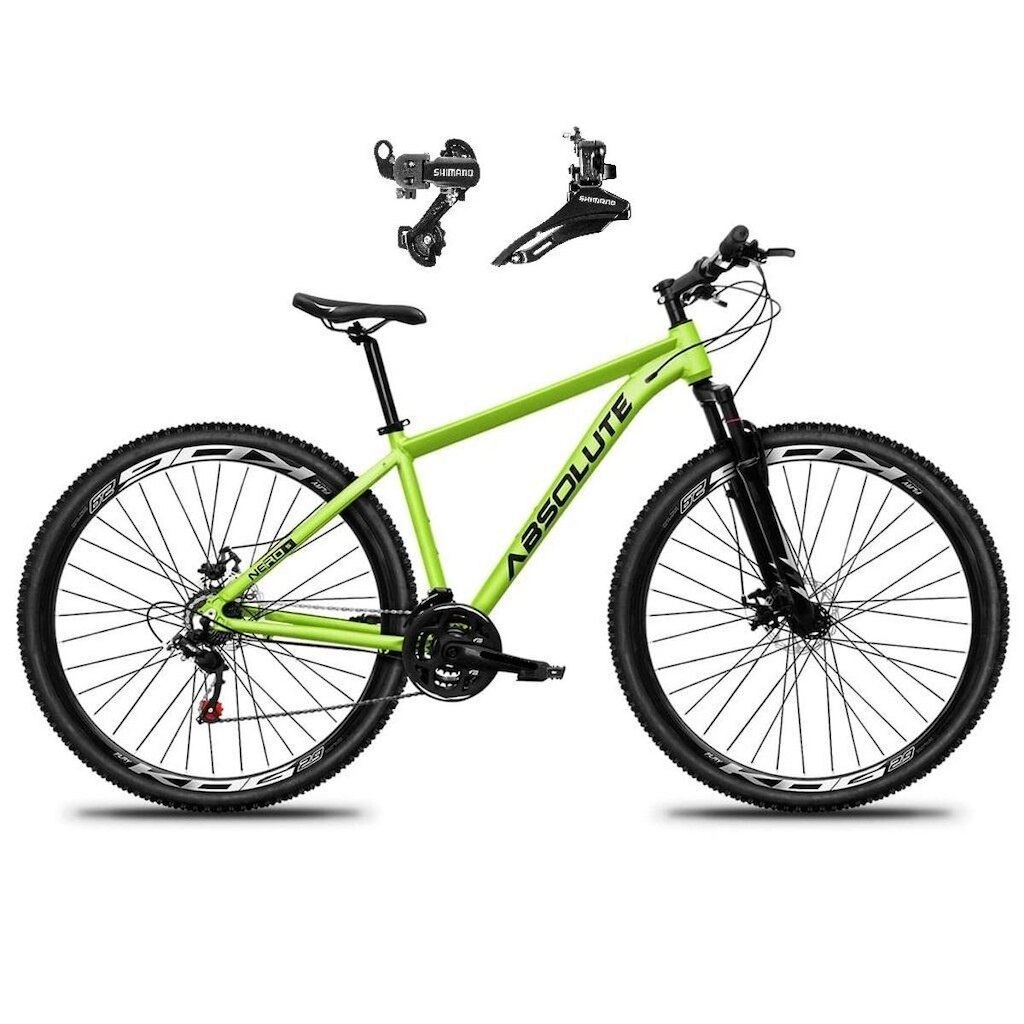 Bicicleta Aro 29 Absolute Nero 5 Alumínio 21v Câmbios Shimano Tz Freio a Disco Suspensão Dianteira