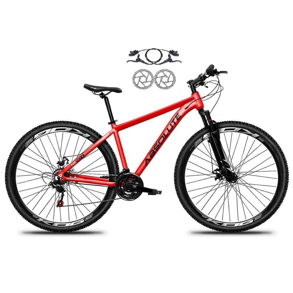 Bicicleta Aro 29 Absolute Nero 5 Alumínio 21v Freios a Disco Hidráulicos Suspensão Diant. Mtb