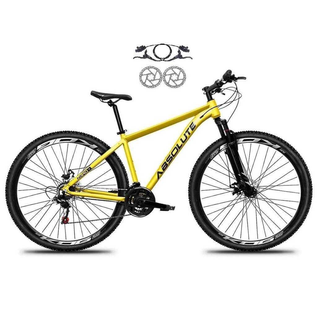 Bicicleta Aro 29 Absolute Nero 5 Alumínio 21v Freios a Disco Hidráulicos Suspensão Diant. Mtb