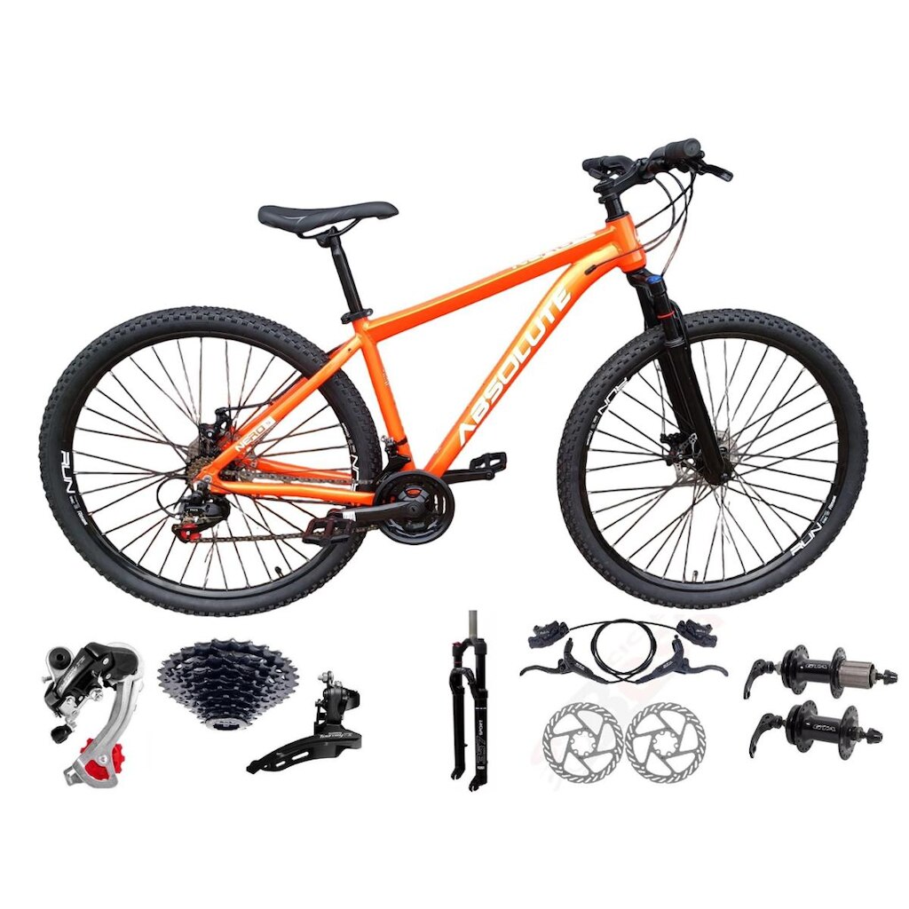 Bicicleta Aro 29 Absolute Nero 5 Alumínio 24v Câmbios Shimano K7 Freio Hidráulico Garfo com Trava