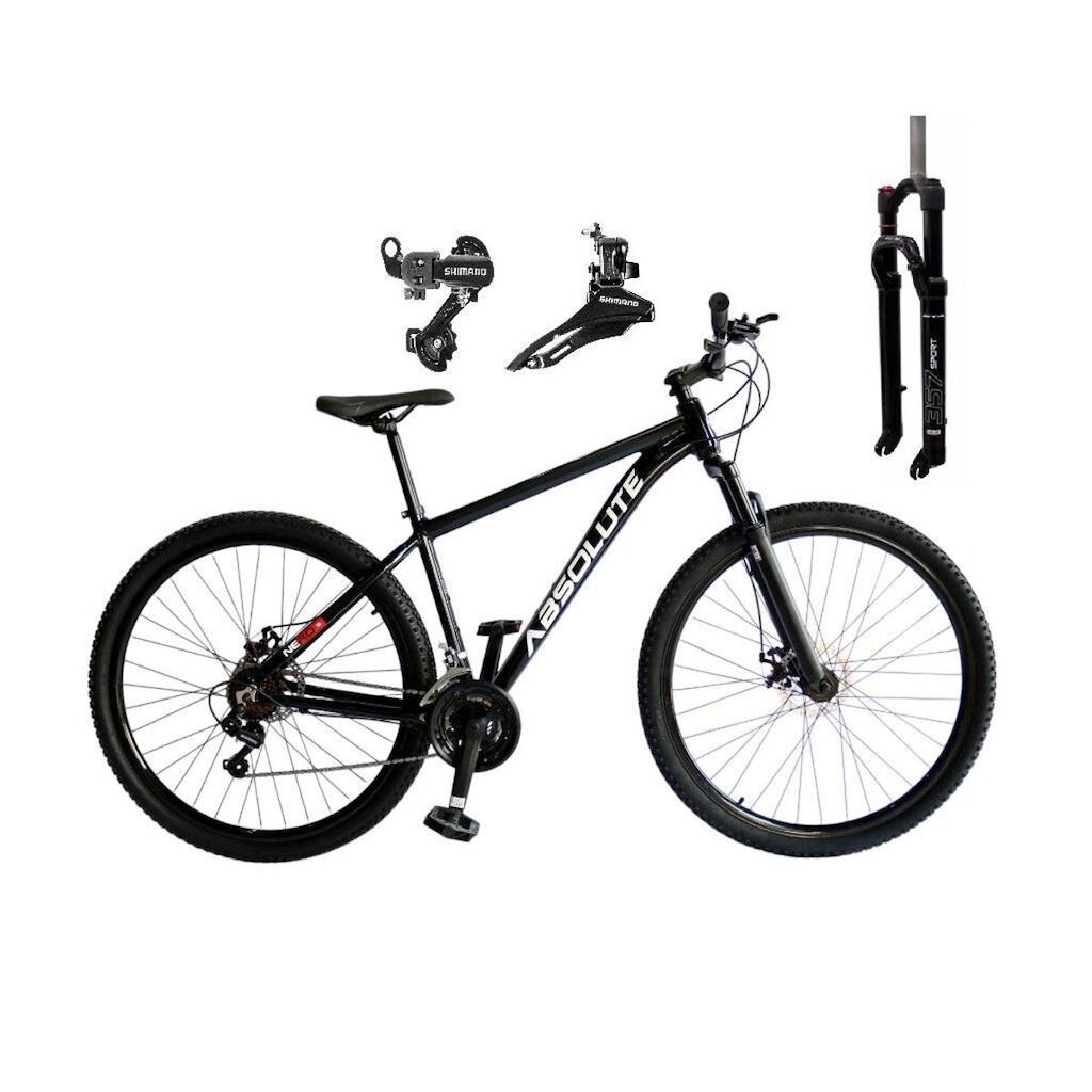 Bicicleta Aro 29 Absolute Nero 5 Alumínio 24v Câmbios Shimano Suspensão com Trava no Ombro