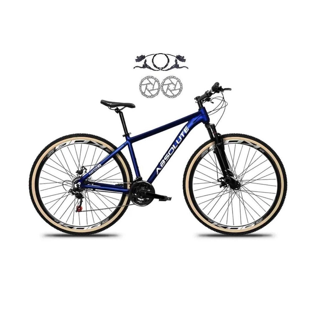 Bicicleta Aro 29 Absolute Nero 5 Alumínio 24v Freios a Disco Hidráulicos Suspensão Pneus C/ Faixa