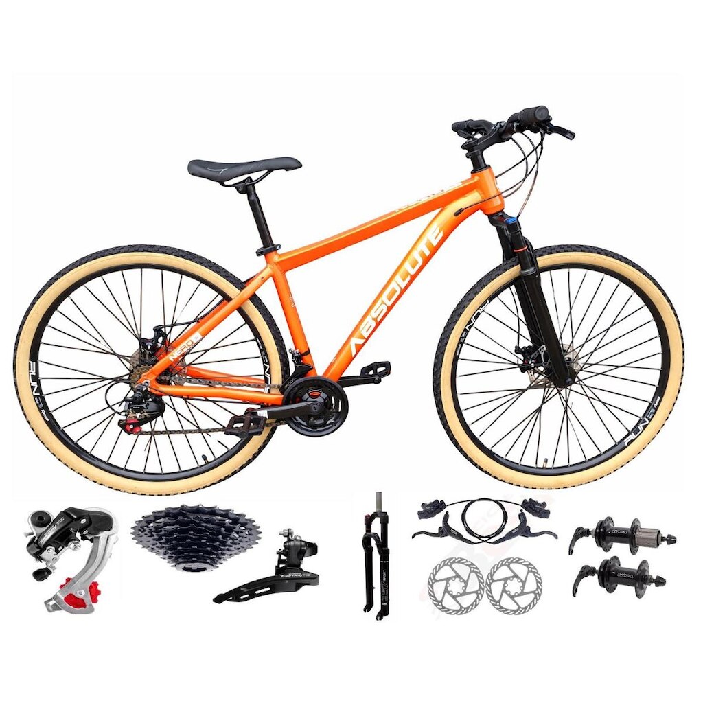 Bicicleta Aro 29 Absolute Nero 5 Alumínio Câmbios Shimano 24v K7 Freio Hidráulico Garfo com Trava