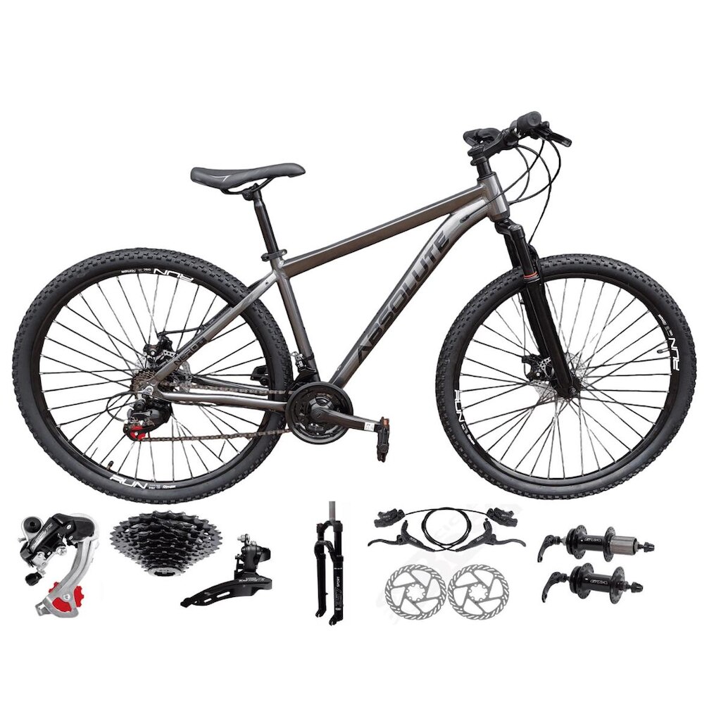 Bicicleta Aro 29 Absolute Nero 5 Alumínio Câmbios Shimano 24v K7 Freio Hidráulico Garfo com Trava