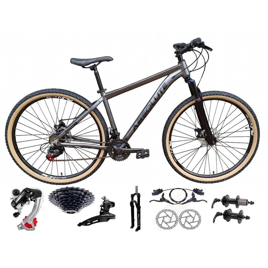 Bicicleta Aro 29 Absolute Nero 5 Alumínio Câmbios Shimano K7 Freio Hidráulico Garfo com Trava 24v