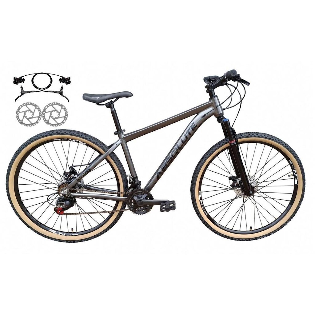 Bicicleta Aro 29 Absolute Nero 5 Alumínio Freio a Disco Hidráulico Garfo Suspensão Mountain Bike 24v