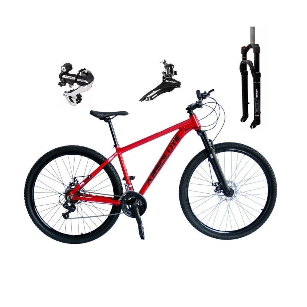 Bicicleta Aro 29 Absolute Nero 5 Cabeamento Interno 24v Câmbio Shimano Acera K7 Trava Freio a Disco