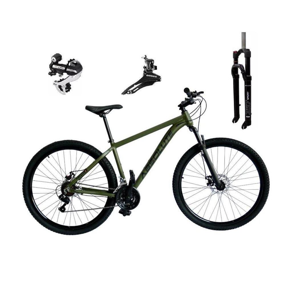 Bicicleta Aro 29 Absolute Nero 5 Cabeamento Interno 24v Câmbio Shimano Acera K7 Trava Freio a Disco