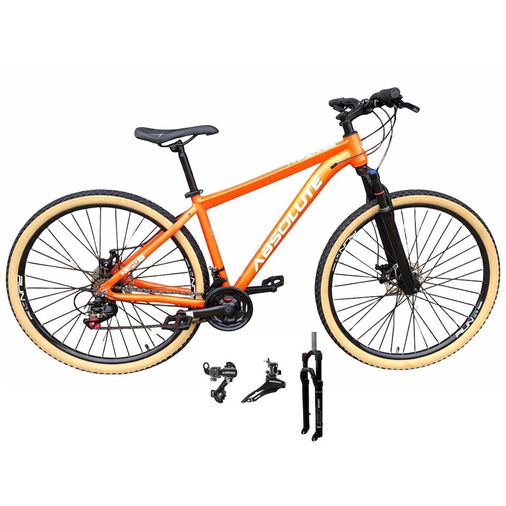 Bicicleta Aro 29 Absolute Nero 5 Câmbios Shimano 24v Alumínio Garfo com Trava Mtb Pneu Faixa