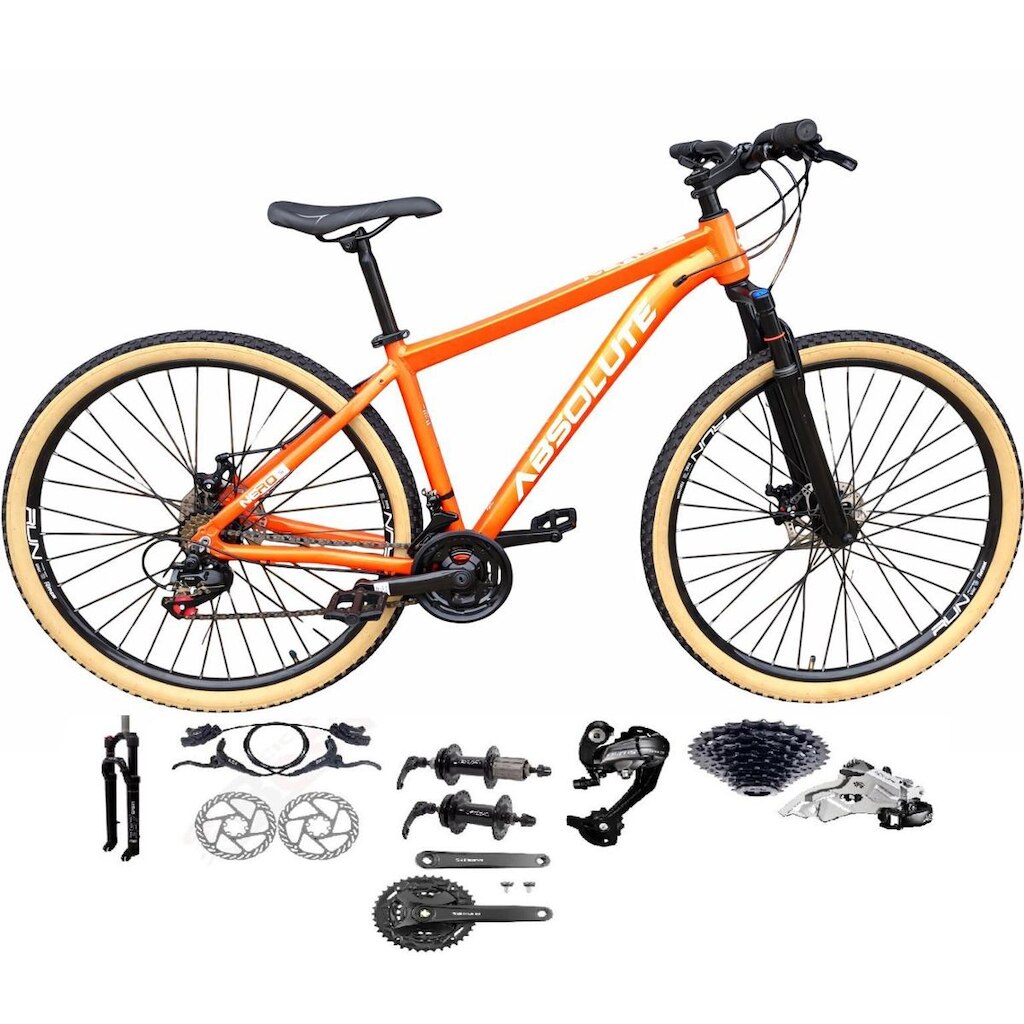 Bicicleta Aro 29 Absolute Nero 5 Câmbios Shimano Altus K7 Freios Hidráulico 27v Garfo com Trava