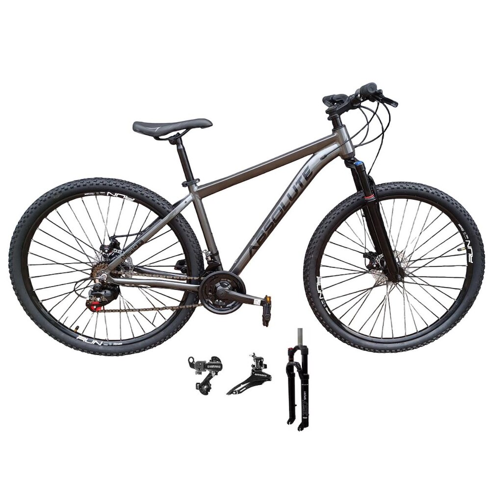 Bicicleta Aro 29 Absolute Nero 5 Câmbios Shimano Alumínio Garfo com Trava 24v Mountain Bike