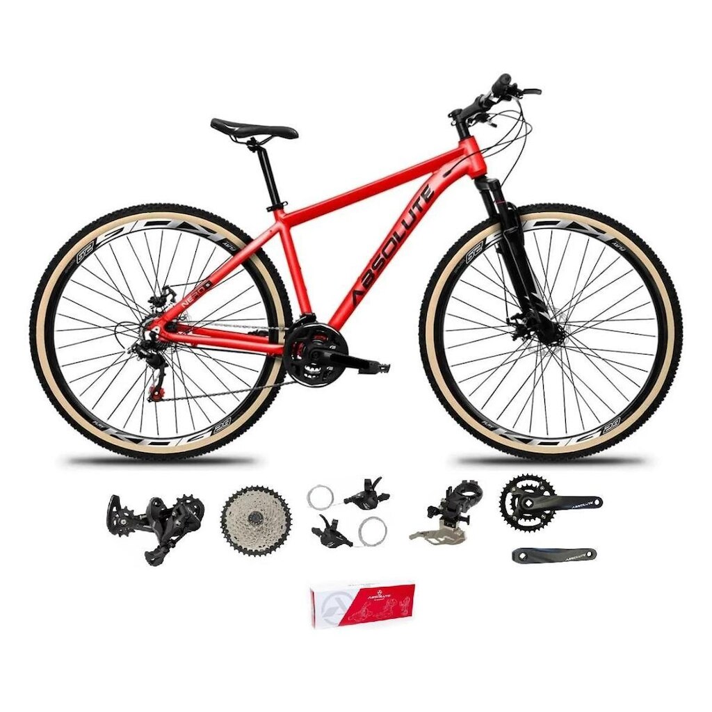 Bicicleta Aro 29 Absolute Nero 5 Kit 2x9 Freio Hidráulico K7 11/40 Pdv 24/38 Susp Trava Pneu Faixa