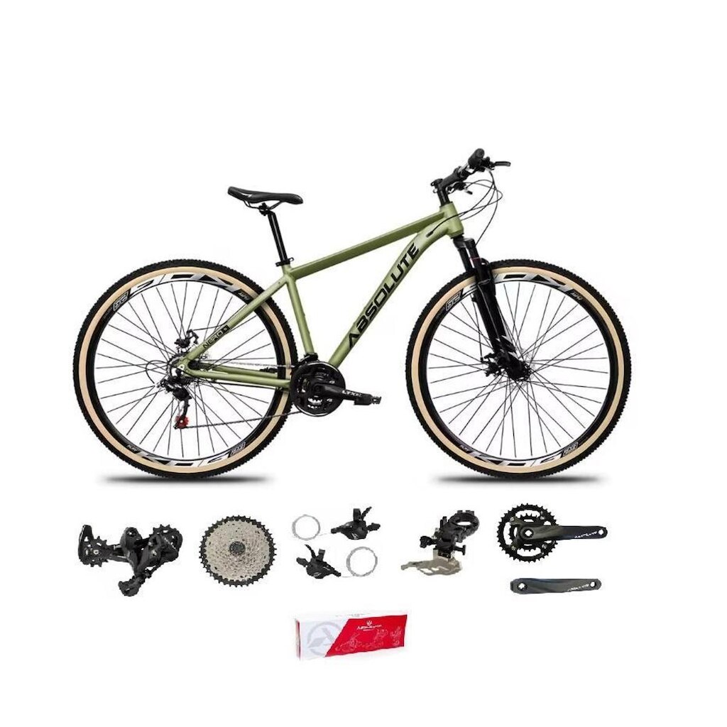 Bicicleta Aro 29 Absolute Nero 5 Kit 2x9 Freio Hidráulico K7 11/40 Pdv 24/38 Susp Trava Pneu Faixa