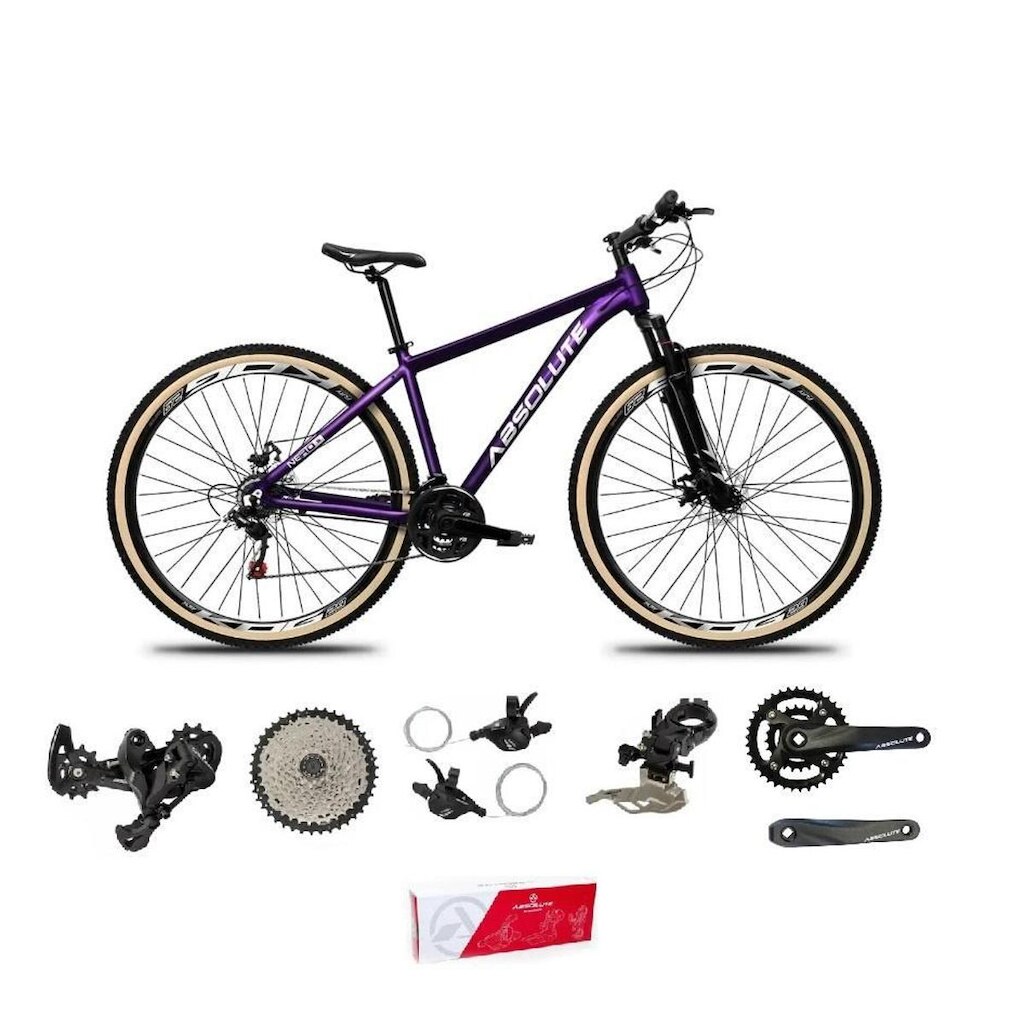 Bicicleta Aro 29 Absolute Nero 5 Kit 2x9 Freio Hidráulico K7 11/40 Pdv 24/38 Susp Trava Pneu Faixa