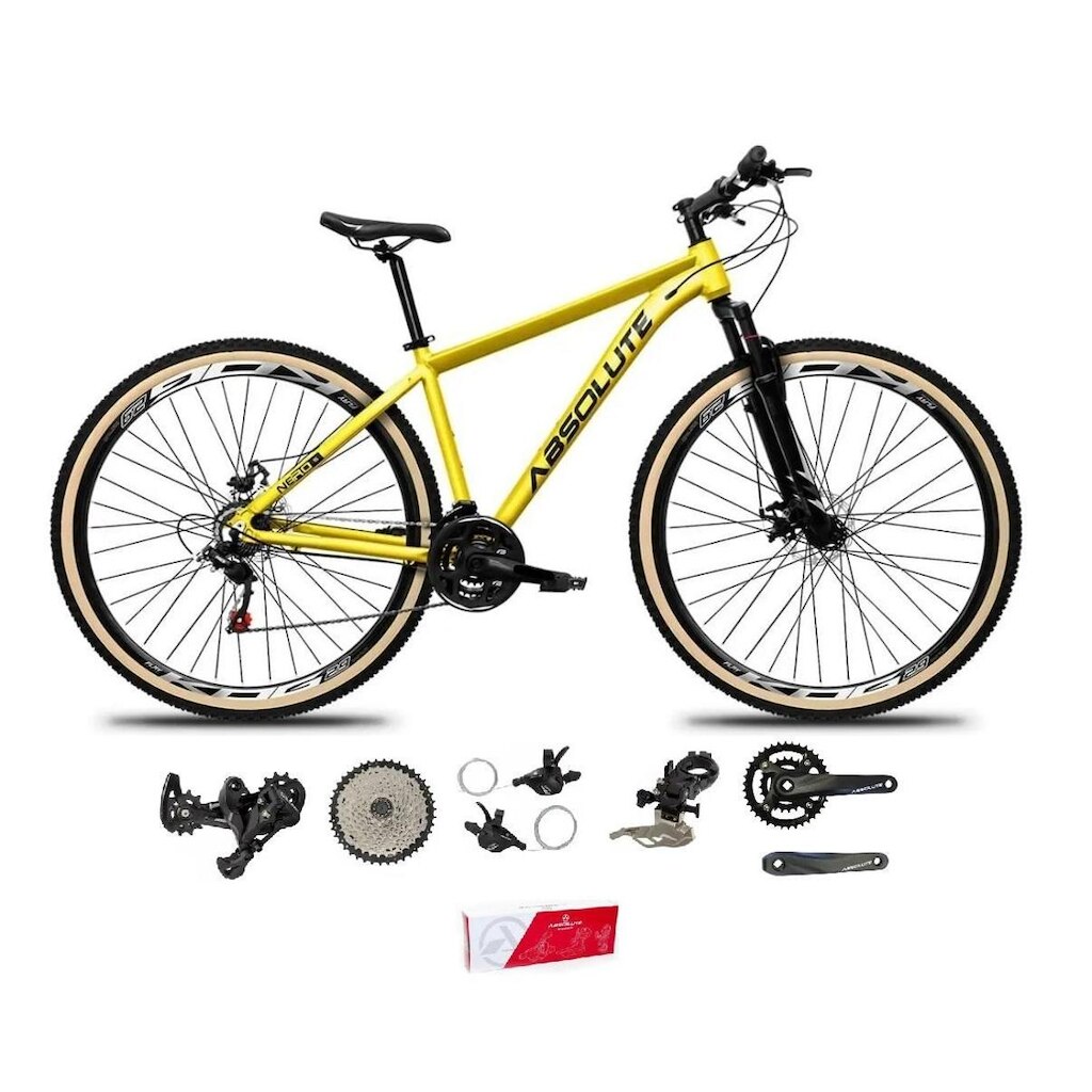 Bicicleta Aro 29 Absolute Nero 5 Kit 2x9 Freio Hidráulico K7 11/40 Pdv 24/38 Susp.Trava Pneu Faixa
