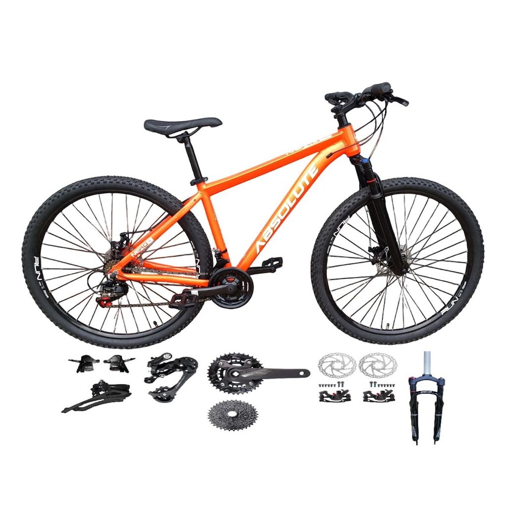 Bicicleta Aro 29 Absolute Nero 5 Kit 2x9 Gta Sunrun K7 Freio a Disco Garfo com Trava MTB