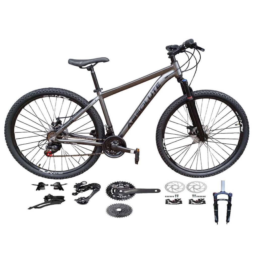 Bicicleta Aro 29 Absolute Nero 5 Kit 2x9 K7 Gta Sunrun Freio a Disco Garfo com Trava MTB