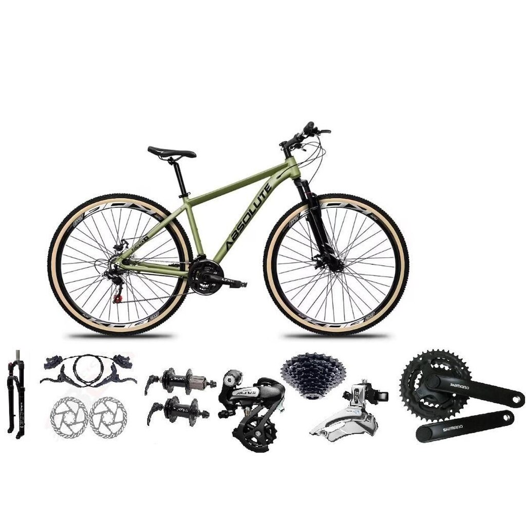 Bicicleta Aro 29 Absolute Nero 5 Shimano Altus 24v Pdv Ty301 K7 Freio Hidráulico Trava Pneu Faixa