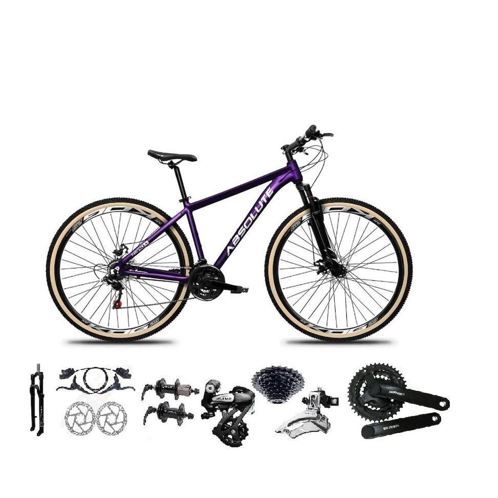 Bicicleta Aro 29 Absolute Nero 5 Shimano Altus 24v Pdv Ty301 K7 Freio Hidráulico Trava Pneu Faixa