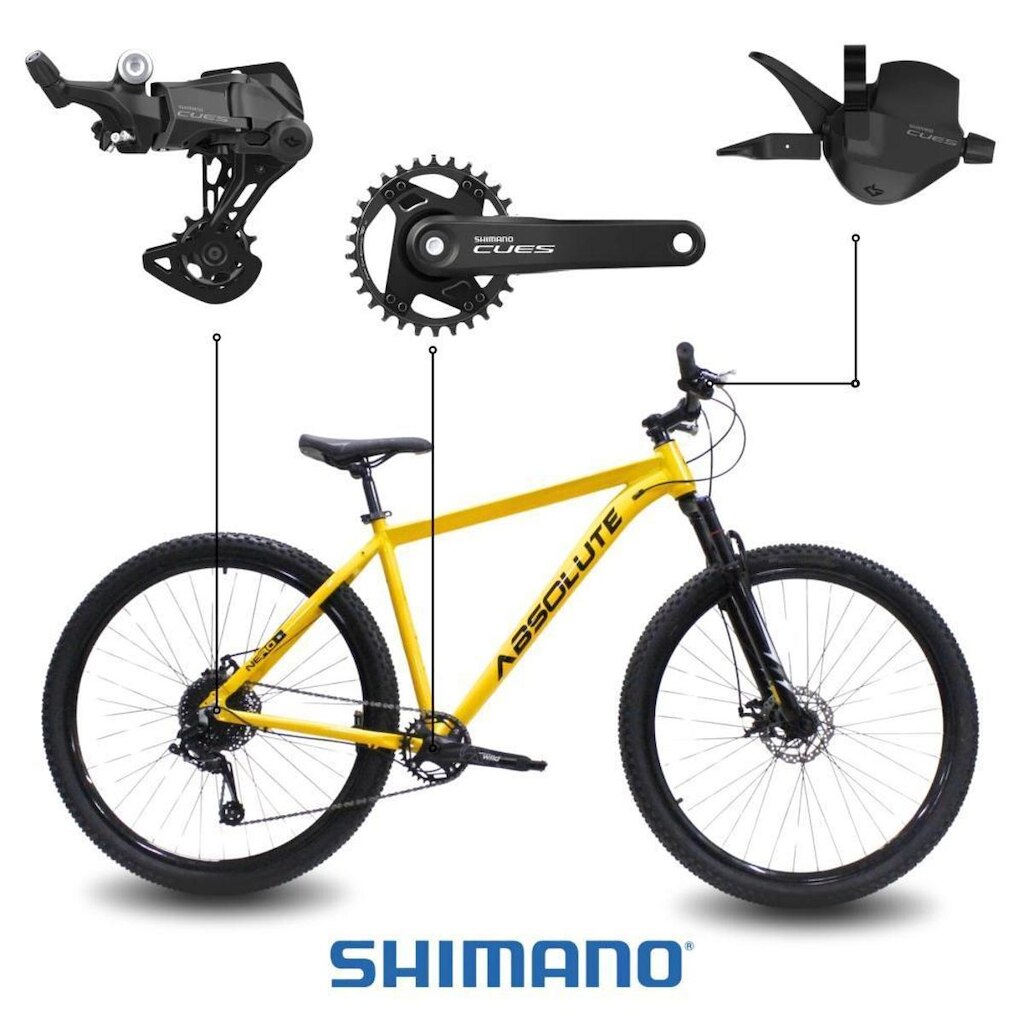 Bicicleta Aro 29 Absolute Nero 5 Shimano CUES 9V Alumínio Freio Hidráulico