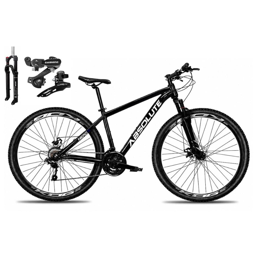 Bicicleta Aro 29 Absolute Nero 6 24v Câmbios Shimano Alumínio Garfo com Trava Mountain Bike