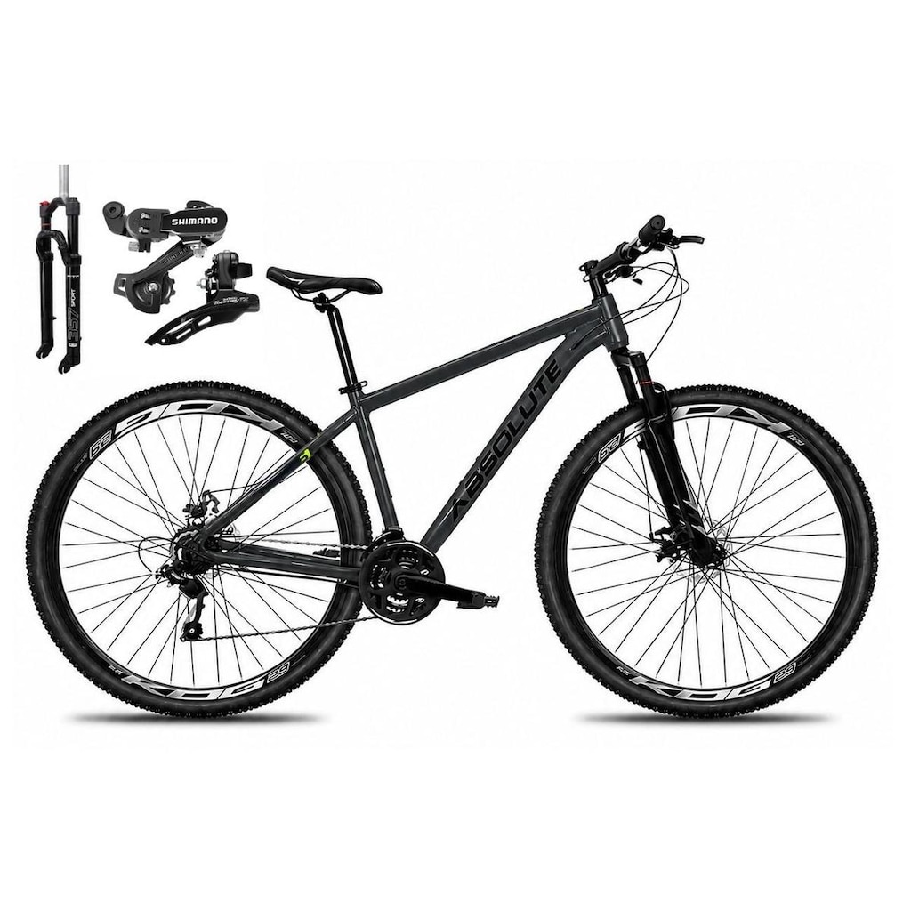 Bicicleta Aro 29 Absolute Nero 6 24v Câmbios Shimano Alumínio Garfo com Trava Mountain Bike