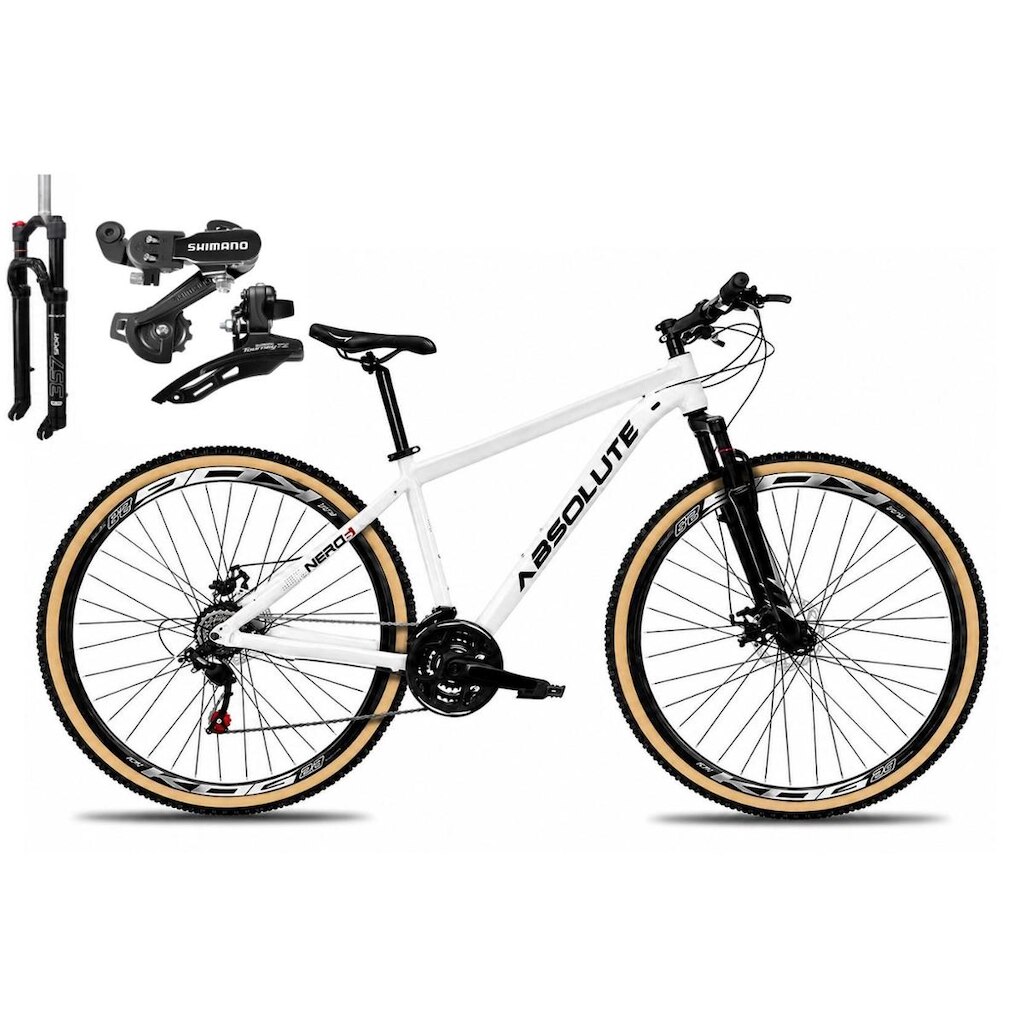 Bicicleta Aro 29 Absolute Nero 6 24v Câmbios Shimano Alumínio Garfo com Trava Mountain Bike