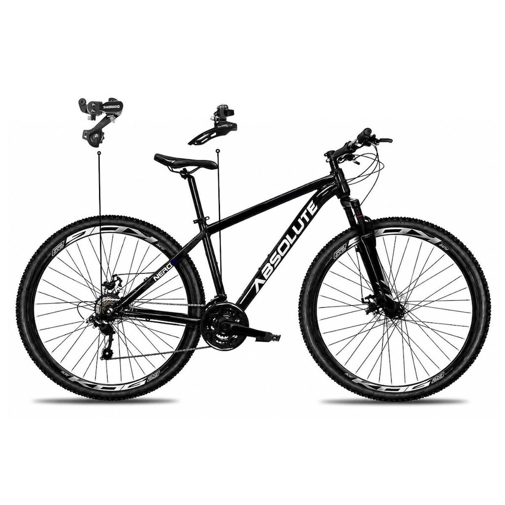 Bicicleta Aro 29 Absolute Nero 6 Alumínio 21v Câmbios Shimano Freio a Disco Mountain Bike